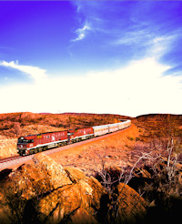 The Ghan sweeps through Alice Springs